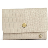 DEPECHE Croco embossed leather card holder Purse / Credit card holder 325 Sand Croco