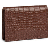 DEPECHE Croco embossed leather card holder Purse / Credit card holder 326 Cognac Croco