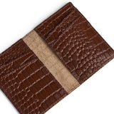DEPECHE Croco embossed leather card holder Purse / Credit card holder 326 Cognac Croco