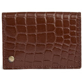 DEPECHE Croco embossed leather card holder Purse / Credit card holder 326 Cognac Croco