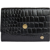 DEPECHE Croco embossed leather card holder Purse / Credit card holder 343 Black croco