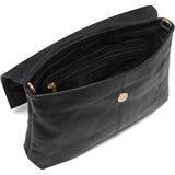DEPECHE Crossbody leather bag decorated with metal loop Cross over 099 Black (Nero)