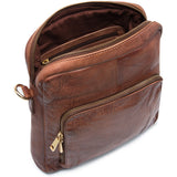DEPECHE Crossover bag in silky soft leather quality Cross over 133 Brandy