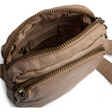 DEPECHE Crossover bag in strong and nice leather quality Cross over 168 Latte