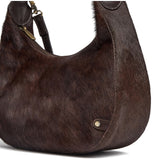 DEPECHE Crossover in hair-on calf leather Cross over 161 Dark brown