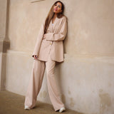 Depeche Clothing Dolia HW Pants Full Length Pants 287 Cream Pin Stripe