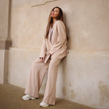 Depeche Clothing Dolia HW Pants Full Length Pants 287 Cream Pin Stripe
