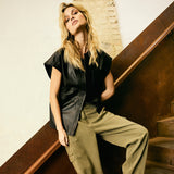 Depeche leather wear Eliza leather vest Vest 099 Black