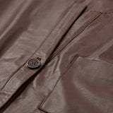 Depeche leather wear Eliza long leather vest Vest 106 Coffee