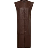 Depeche leather wear Eliza long leather vest Vest 106 Coffee