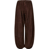 Depeche leather wear Ella balloon pants in soft suede Pants 067 Dusty brown