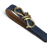 DEPECHE Feminine suede belt with buckle Belt 031 Ocean
