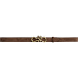DEPECHE Feminine suede belt with buckle Belts 015 Brown