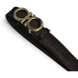 DEPECHE Hair-on leather belt with buckle Belts 161 Dark brown