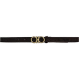DEPECHE Hair-on leather belt with buckle Belts 161 Dark brown