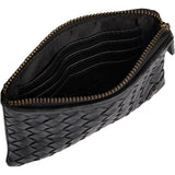 DEPECHE Handwoven calf leather card holder Purse / Credit card holder 099 Black
