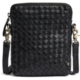 DEPECHE Handwoven calf leather mobile bag Mobilebag 099 Black