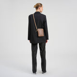 DEPECHE Handwoven calf leather mobile bag Mobilebag 250 Dark Taupe
