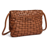 DEPECHE Handwoven suede clutch/crossover bag Cross over 005 Vintage cognac