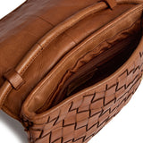 DEPECHE Handwoven suede clutch/crossover bag Cross over 005 Vintage cognac