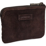 DEPECHE Handwoven suede purse/card holder Purse / Credit card holder 008 Chocolate