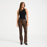 Depeche leather wear Kiri Boot Cut Leather Pants Pants 173 Chestnut
