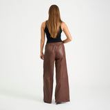 Depeche leather wear Lauren MW Full Length Leather Pants Pants 106 Coffee