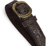 DEPECHE Leather belt Belt 340 Mocca Snake