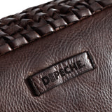 DEPECHE Leather bumbag decorated with weaving Bumbag 008 Chocolate