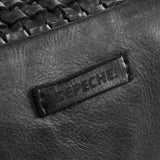 DEPECHE Leather bumbag decorated with weaving Bumbag 099 Black (Nero)