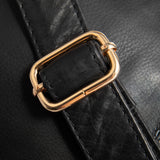 DEPECHE Leather bumbag with chain detail on front Bumbag 099 Black