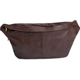 DEPECHE Leather bumbag with covered front zipper Bumbag 106 Coffee