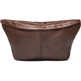 DEPECHE Leather bumbag with covered front zipper Bumbag 133 Brandy