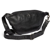 DEPECHE Leather bumbag with perforated front Bumbag 099 Black