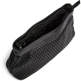 DEPECHE Leather clutch bag with perforated pattern Small bag / Clutch 099 Black