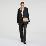 DEPECHE Leather clutch bag with perforated pattern Small bag / Clutch 177 Cream