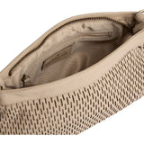 DEPECHE Leather clutch bag with perforated pattern Small bag / Clutch 177 Cream