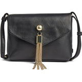 DEPECHE Leather crossover bag with gold details Cross over 099 Black (Nero)