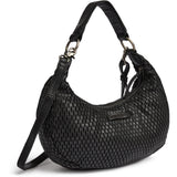 DEPECHE Leather crossover bag with perforated pattern Cross over 099 Black