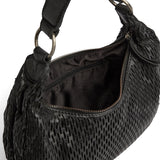 DEPECHE Leather crossover bag with perforated pattern Cross over 099 Black