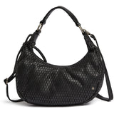 DEPECHE Leather crossover bag with perforated pattern Cross over 099 Black