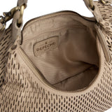 DEPECHE Leather crossover bag with perforated pattern Cross over 177 Cream