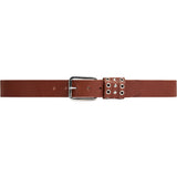 DEPECHE Leather jeans belt with eyelet details Belts 014 Cognac
