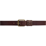 DEPECHE Leather jeans belt with eyelet details Belts 161 Dark brown