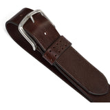 DEPECHE Leather jeans belt with perforated loop Belts 161 Dark brown