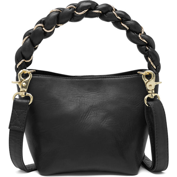 DEPECHE Leather mini bag with hand strap in leather and metal Mini bag 099 Black (Nero)