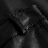 Depeche leather wear Leather pants with stretch and flare effect Pants 099 Black (Nero)