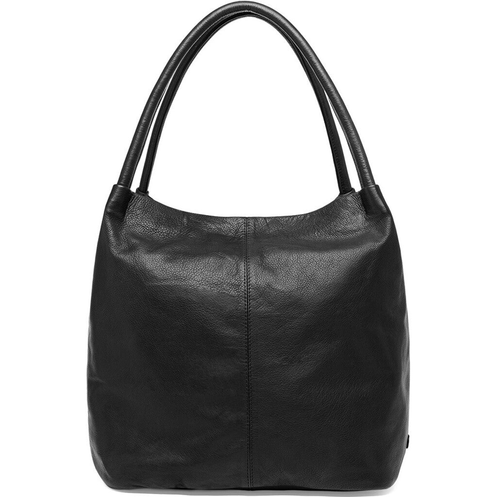 Leather shopper bag in a soft and wearable quality 15698 Black