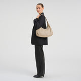 DEPECHE Leather shoulder and handbag with perforated pattern Shoulderbag / Handbag 177 Cream