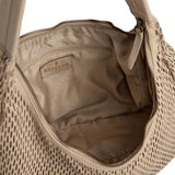 DEPECHE Leather shoulder and handbag with perforated pattern Shoulderbag / Handbag 177 Cream